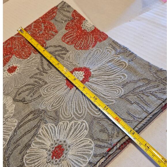 Holiday Table Runner Signature Homestyle 52" x 16" Linen Sparkle Embroidery - Picture 9 of 9